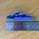 Brisbane City Cat Holo Rainbow Vinyl Sticker - Holographic Silver Public Transport - Die Cut Vinyl Sticker - Laptop Decal