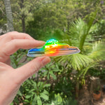 Brisbane City Cat Holo Rainbow Vinyl Sticker - Holographic Silver Public Transport - Die Cut Vinyl Sticker - Laptop Decal