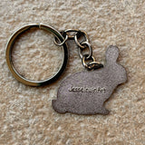Autistic and Anxious Rabbit 40mm Hard Enamel Keychain