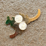 Kangaroo and Kangaroo Paw Flower 50mm Hard Enamel Pin