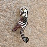 Stylised Curlew 40mm Hard Enamel Pin