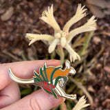Kangaroo and Kangaroo Paw Flower 50mm Hard Enamel Pin