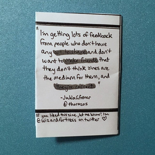 Zine Discourse: Responses to a tweet about zines