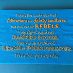 Librarians are rebels lettering quote embroidery