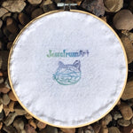 Anaglyph: Hand embroidery art 8&quot; hoop