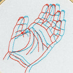 Anaglyph: Hand embroidery art 8&quot; hoop