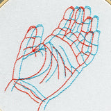 Anaglyph: Hand embroidery art 8&quot; hoop