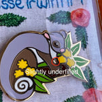 Magnetic Needleminder - Ringtail Possum and Wattle 40mm Hard Enamel Pin Converted to Needle Minder with Neodymium Magnets