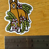 Dingo and Waxflower Vinyl Sticker - Australian Animals and Flowers - Die Cut Vinyl Sticker - Laptop Decal