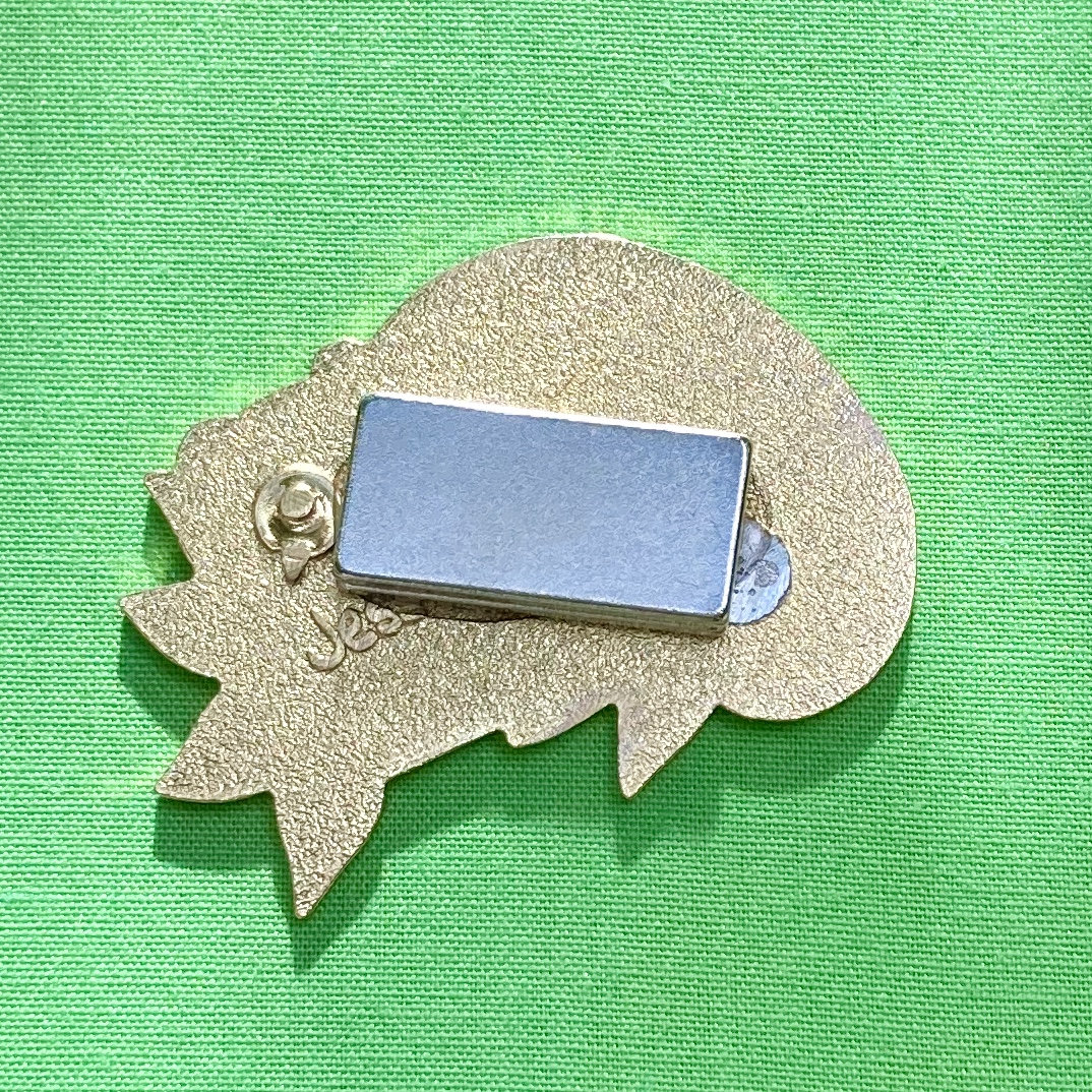 Magnetic Needleminder - Ringtail Possum and Wattle 40mm Hard Enamel Pin Converted to Needle Minder with Neodymium Magnets