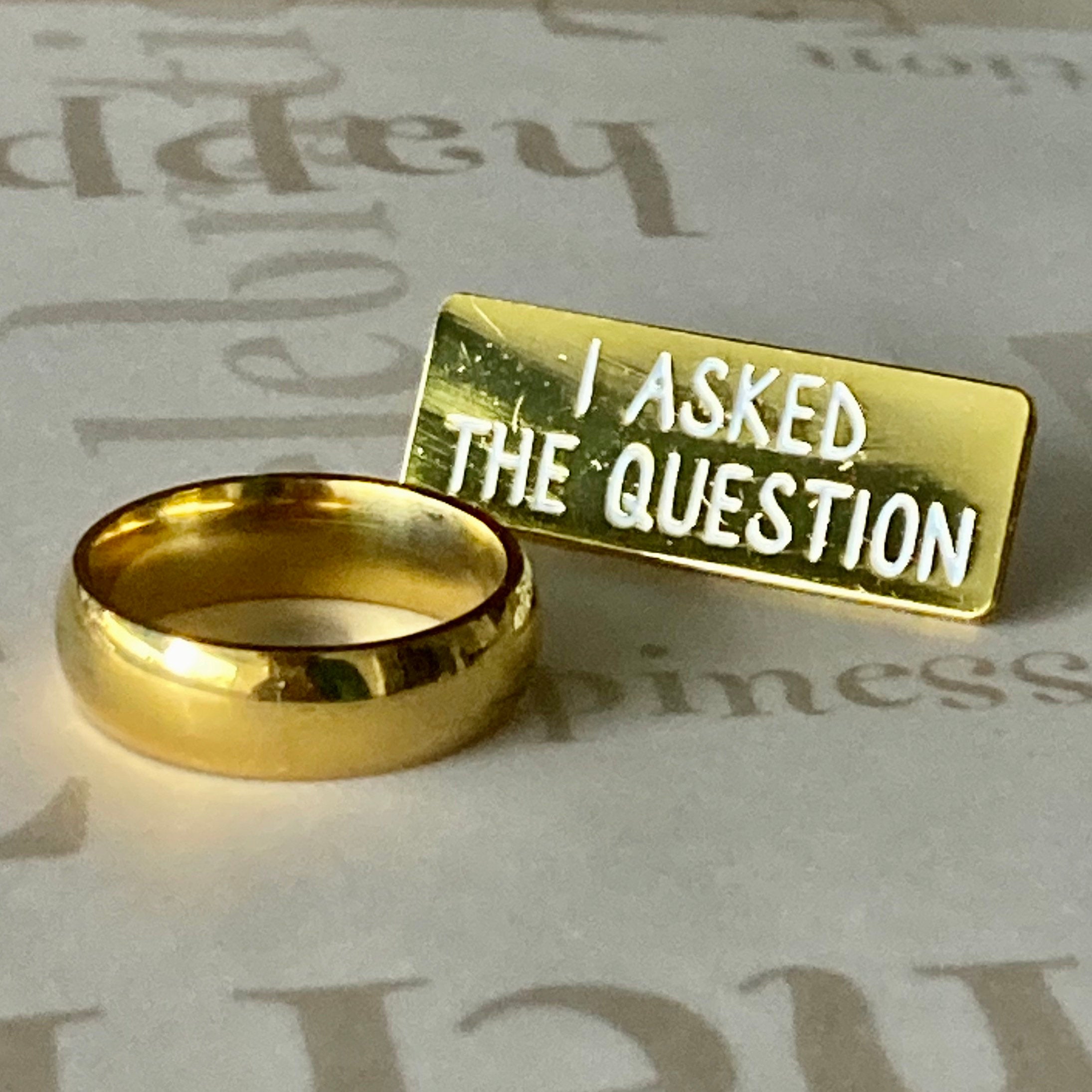 Engagement and Wedding Pin Set - Gender Neutral - Soft Enamel Pin