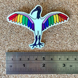 Pride Flags Ibis Vinyl Stickers! - LGBTQ+ Flags Bin Chickens - Nine Different Designs - Die Cut 8cm Wide Sticker - Laptop Decal