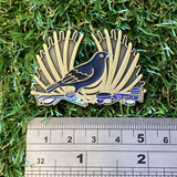 Satin Bowerbird 50mm Soft Enamel Pin - Australian Friends and Flowers - Aussie Animals - Lapel Pin, Cloissone Badge