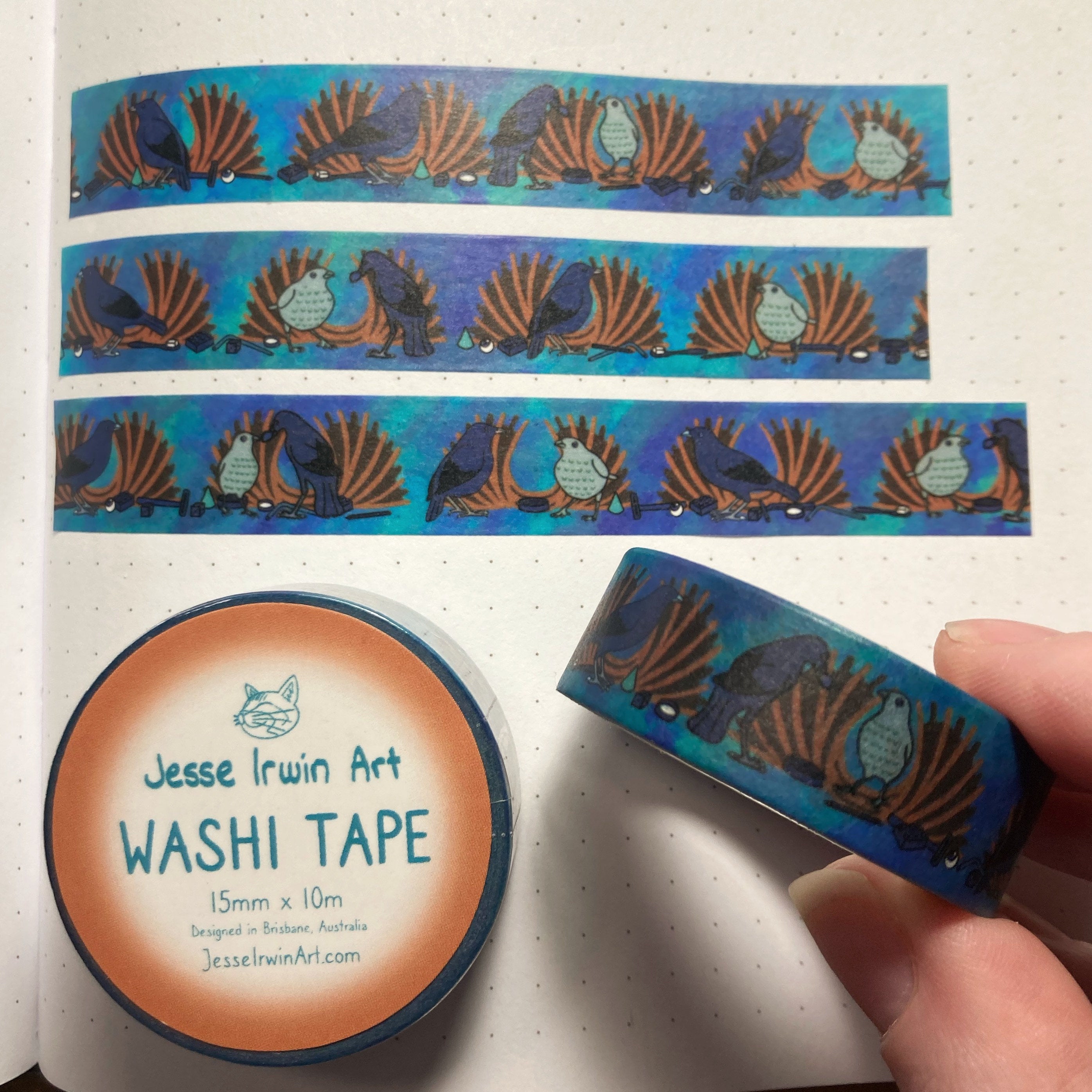 Satin Bowerbird Washi Tape - 15mm x 10m - Decorative Planner Tape