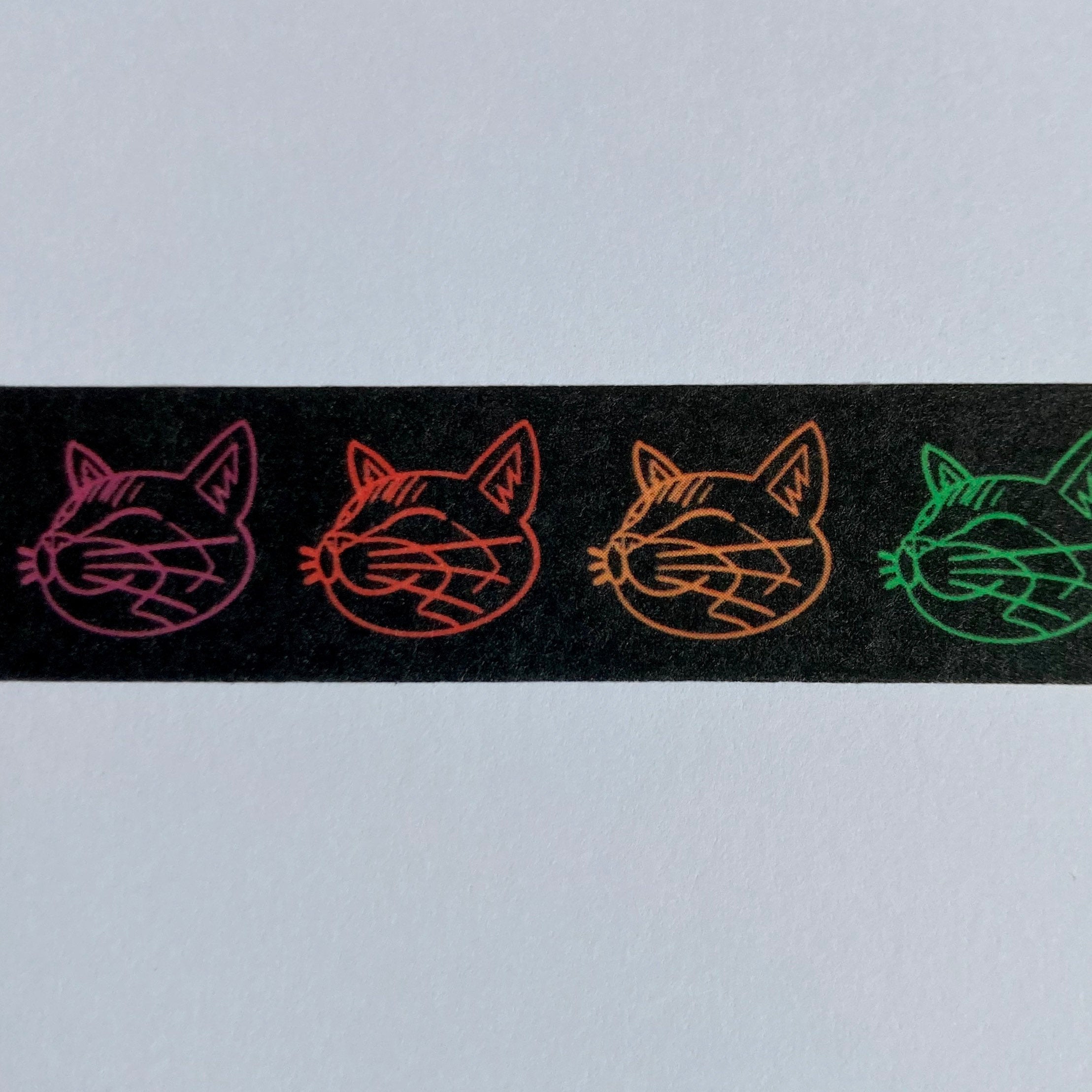 Neon Cats Washi Tape - 15mm x 10m - Decorative Planner Tape
