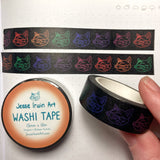 Neon Cats Washi Tape - 15mm x 10m - Decorative Planner Tape