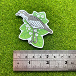 Bush Stone Curlew and Native Night Jasmine Vinyl Sticker - Australian Animals and Flowers - Die Cut Vinyl Sticker - Laptop Decal