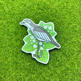 Bush Stone Curlew and Native Night Jasmine Vinyl Sticker - Australian Animals and Flowers - Die Cut Vinyl Sticker - Laptop Decal