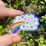Holo Glitter Rainbow Bridge Vinyl Sticker - Holographic Sparkles - Die Cut Vinyl Sticker - Laptop Decal - Pet Loss Memorial