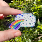 Holo Glitter Rainbow Bridge Vinyl Sticker - Holographic Sparkles - Die Cut Vinyl Sticker - Laptop Decal - Pet Loss Memorial
