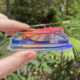 Kitty Cat Holo Rainbow Vinyl Sticker - Holographic Silver Brisbane Ferry - Die Cut Vinyl Sticker - Laptop Decal