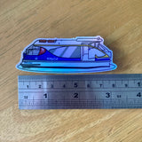 Kitty Cat Holo Rainbow Vinyl Sticker - Holographic Silver Brisbane Ferry - Die Cut Vinyl Sticker - Laptop Decal