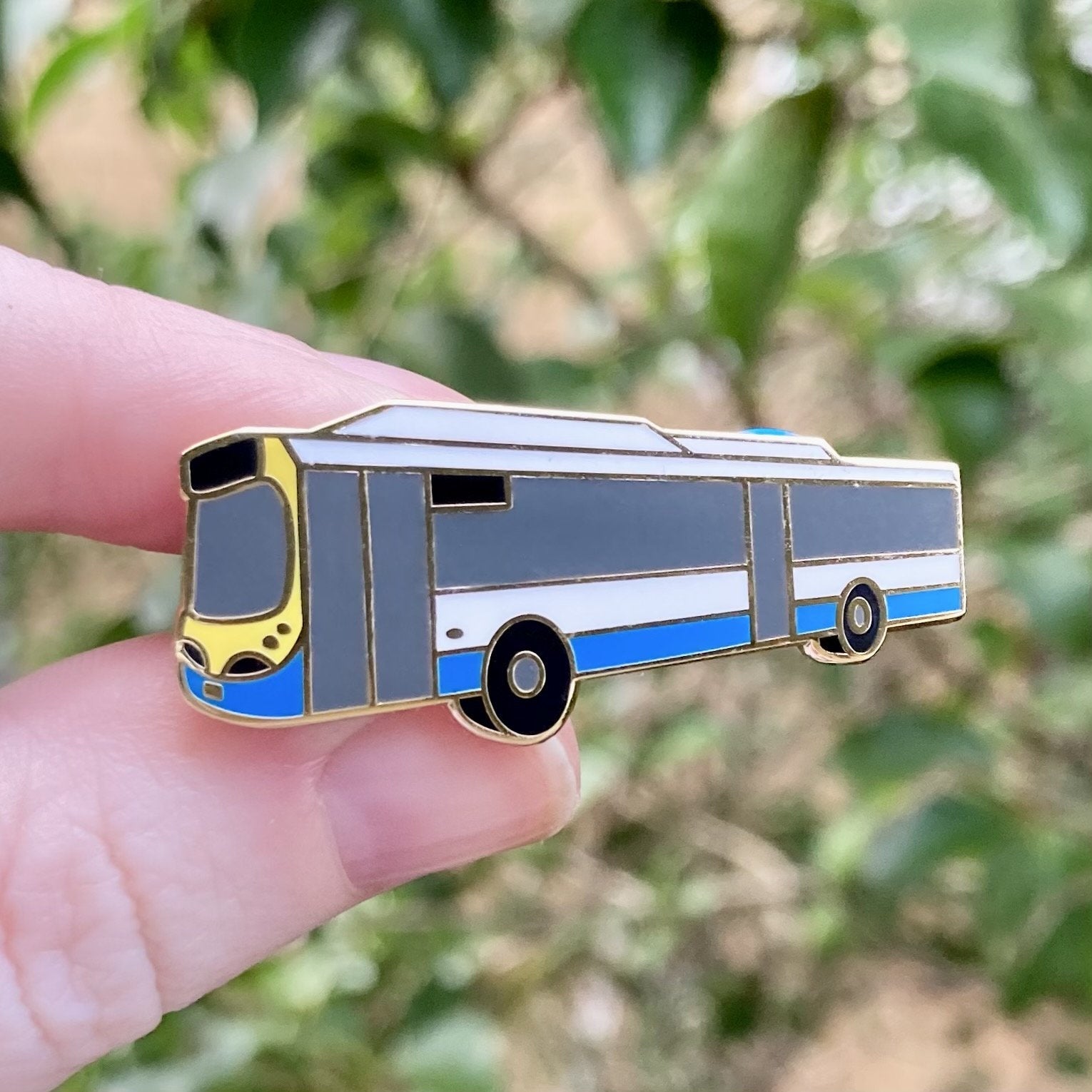 Brisbane Bus - Hard Enamel Pin - 40mm wide, Gold Plating - Public Transport Fan