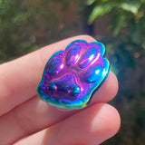 Rainbow 3D Cat’s Paw Pin - 30mm Enamel Pins - Anodised Rainbow Metal - Cute Toebeans