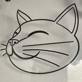 Big Transparent Happy Cat Sticker