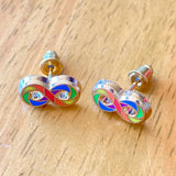Autism Infinite Rainbow Hard Enamel Stud Earrings