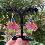 Rainbow Lorikeet Hard Enamel Earrings