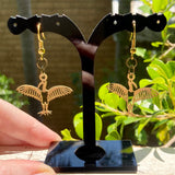 Brass charm Ibis earrings