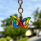 ADHD Neurodivergence Rainbow Butterfly Charm Keychain