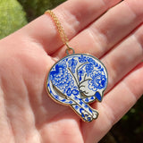 Porcelain Cat Hard Enamel Necklace