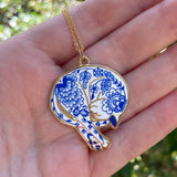 Porcelain Cat Hard Enamel Necklace