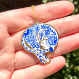 Porcelain Cat Hard Enamel Necklace
