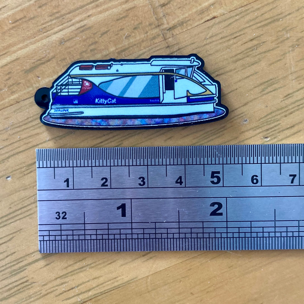 Brisbane Kitty Cat Acrylic Charm Ornament or Keychain Jesse Irwin Art