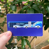 Blue CityGlider Bus - Travel Card Vinyl Sticker