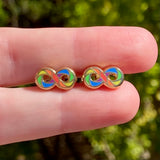 Autism Infinite Rainbow Hard Enamel Stud Earrings