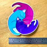Big Transparent Three Kittens Sticker