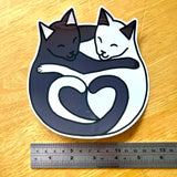 Big Transparent Cuddling Cats Sticker