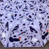 Black and White Birds Umbrella - Grey