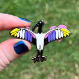 “Nonbinarybis” Nonbinary Pride Ibis Hard Enamel Pin