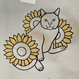 Big Transparent Sunflower Cat Sticker